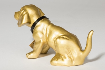 Wackeldackel lackiert klein gold 19cm - mit Echtheits-Zertifikat